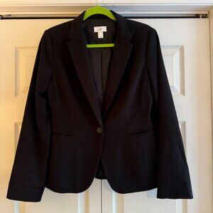 LOFT Classic Black Blazer with Pinstripe Lining